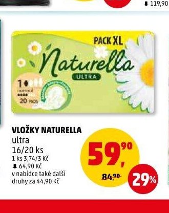 VLOŽKY NATURELLA ultra 16/20 ks