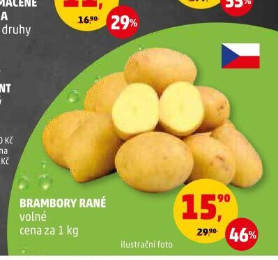 BRAMBORY RANÉ volné cena za 1 kg