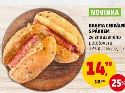 Bageta cereální s párkem