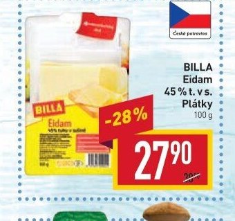 BILLA Eidam 45 % t. v s. Plátky