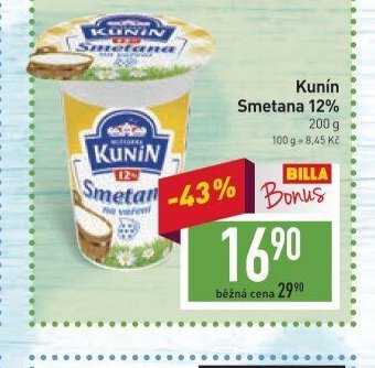 Kunín Smetana 12% 200 g