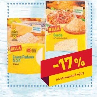 BILLA Gouda/Grana Padano na strouhané sýry