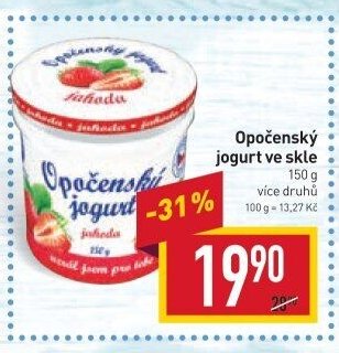 Opočenský jogurt ve skle