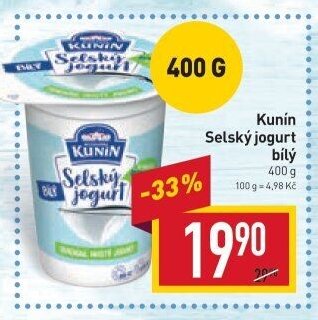 Kunín Selský jogurt bílý