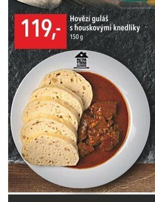 Hovězí guláš s houskovými knedlíky