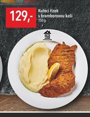 Kuřecí řízek s bramborovou kaší