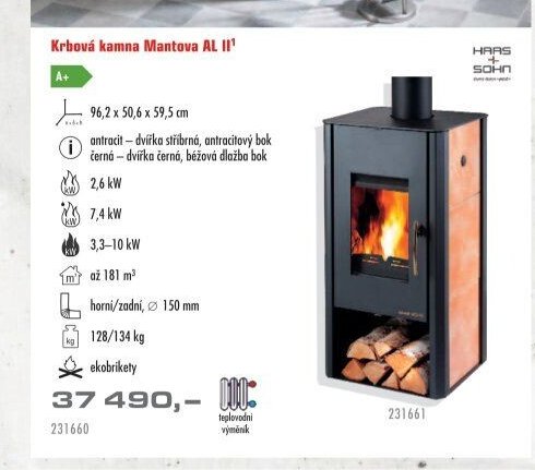 Krbová kamna Mantova AL II