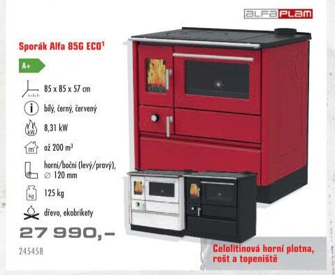 Sporák Alfa 85G ECO