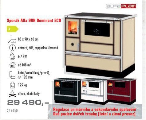 Sporák Alfa 90H Dominant ECO