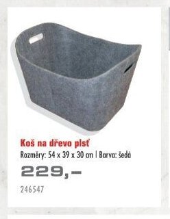 Koš na dřevo plsť