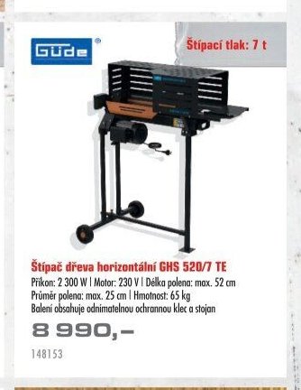 Štípač dřeva horizontální GHS 520/7 TE