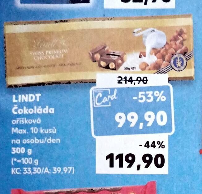 Lindt Čokoláda oříšková