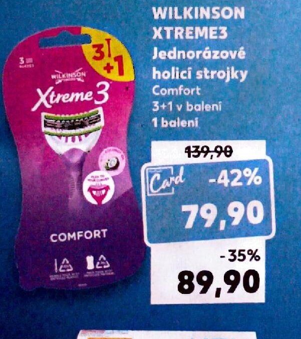 Wilkinson Xtreme3 Jednorázové holicí strojky