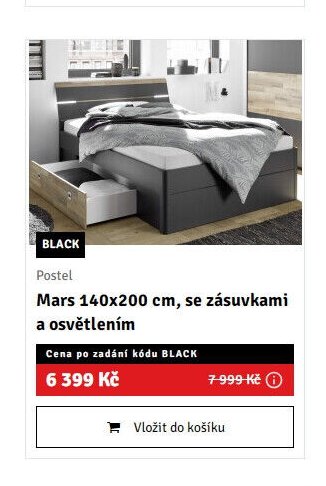 Postel Mars 140x200 cm, se zásuvkami a osvětlením - ASKO akcniletaky.com