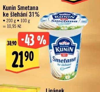 Kunín Smetana ke šlehání 31%
