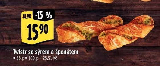 Twistr se sýrem a špenátem