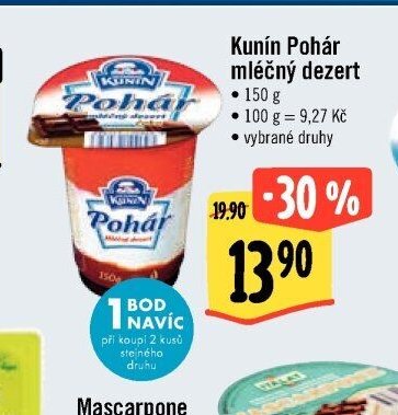 Kunín Pohár mléčný dezert