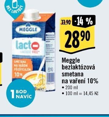 Meggle bezlaktózová smetana na vaření 10%
