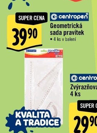 Centropen Geometrická sada pravítek