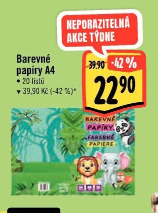 Barevné papíry A4