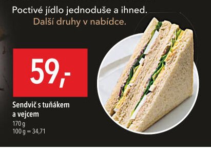 Sendvič s tuňákem a vejcem
