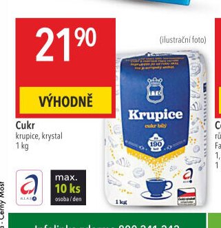 Cukr krupice, krystal