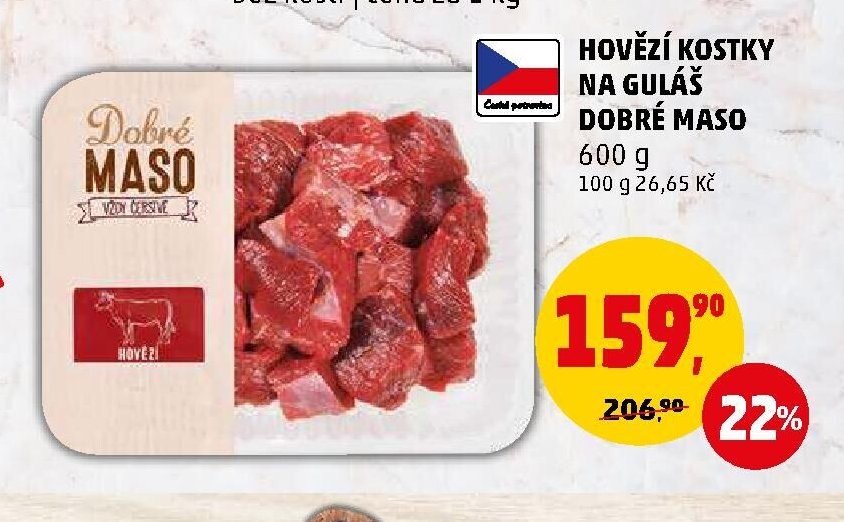 Hovězí kostky na guláš Dobré maso