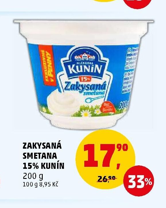ZAKYSANÁ SMETANA 15% KUNÍN 200 g