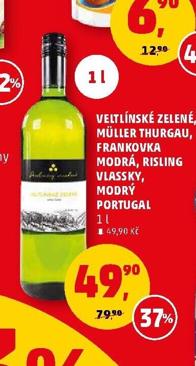 Veltlínské zelené, Müller Thurgau, Frankovka modrá, Risling vlassky, Modrý Portugal