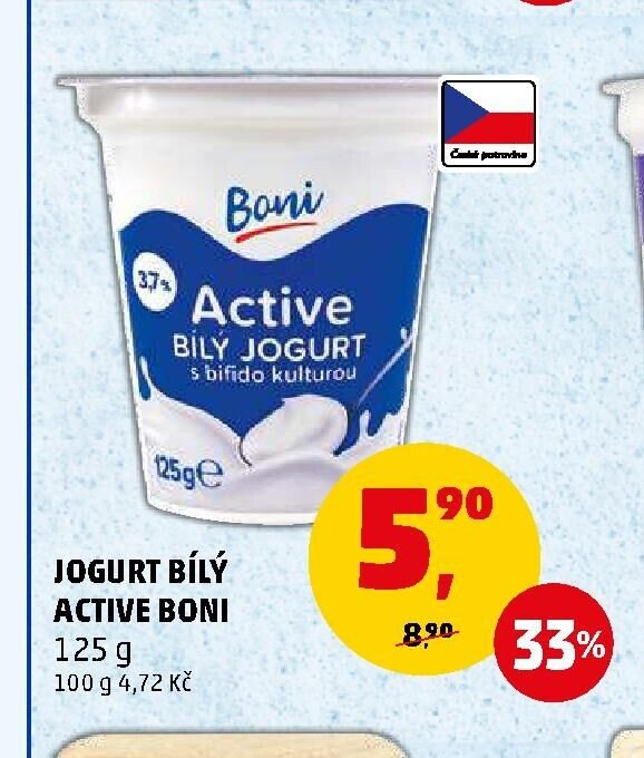 Jogurt bílý Active Boni