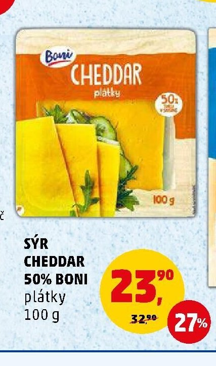 Sýr Cheddar 50% Boni