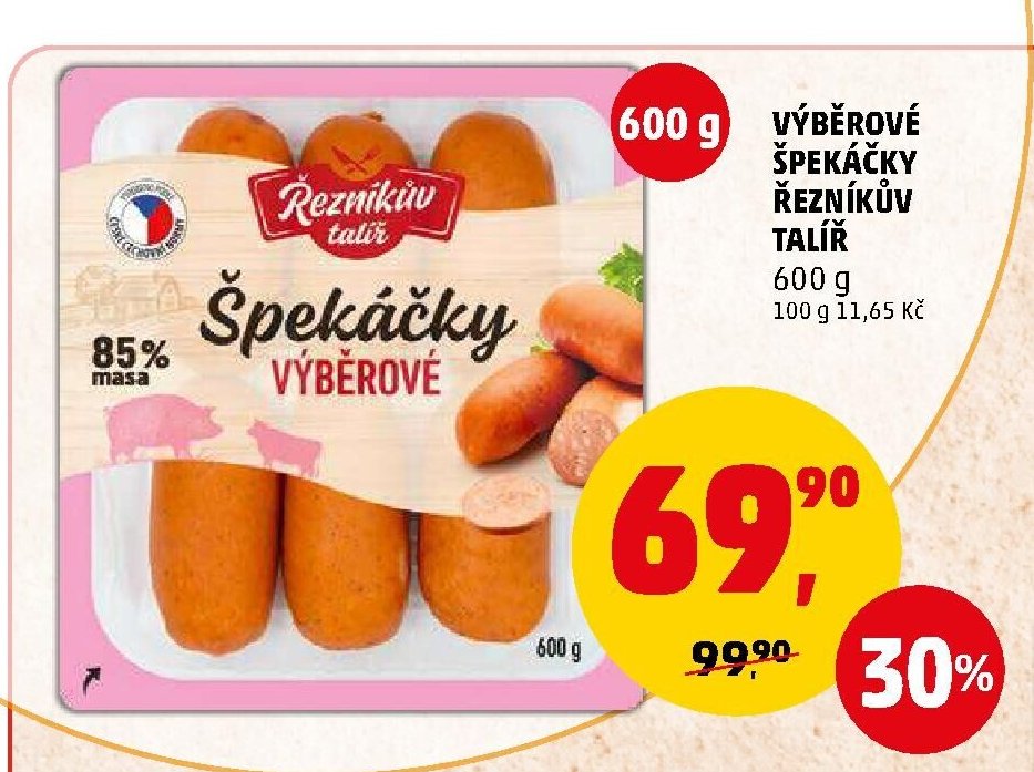 Výběrové špekáčky Řezníkův talíř