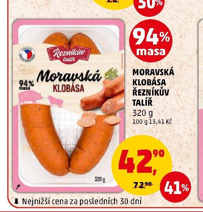 Moravská klobása Řezníkův talíř
