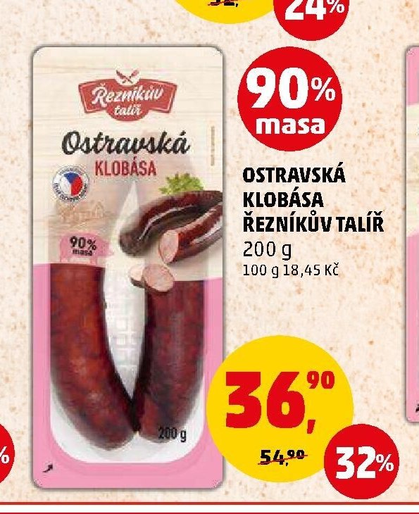 Ostravská klobása Řezníkův talíř