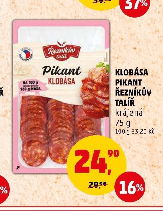 Klobása pikant Řezníkův talíř