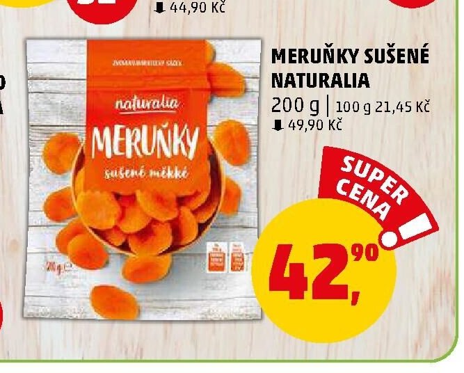 MERUŇKY SUŠENÉ NATURALIA 200 g