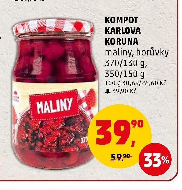 KOMPOT KARLOVA KORUNA maliny, borůvky