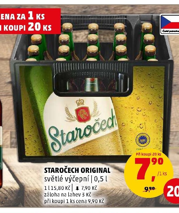 STAROČECH ORIGINAL světlé výčepní, 0,5 l
