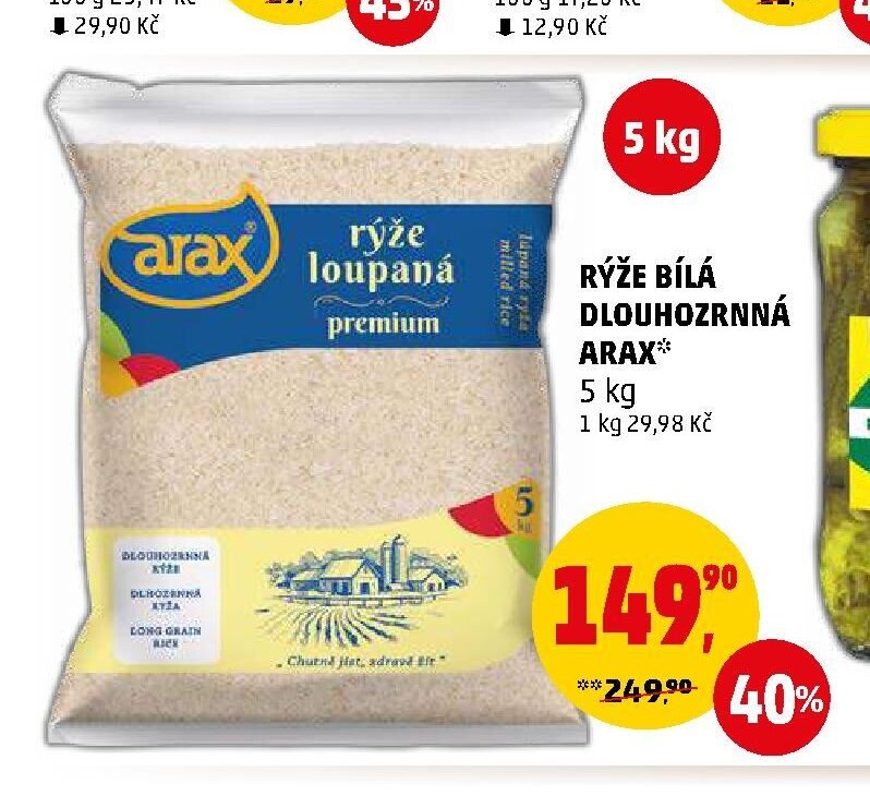 RÝŽE BÍLÁ DLOUHOZRNNÁ ARAX