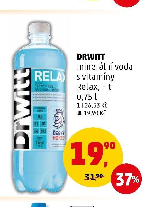 DRWITT minerální voda s vitamíny Relax, Fit