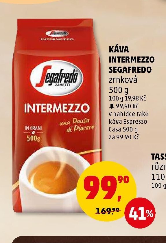 KÁVA INTERMEZZO SEGAFREDO zrnková