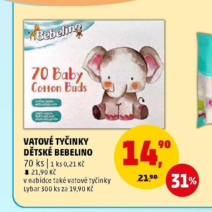 Vatové tyčinky dětské Bebelino