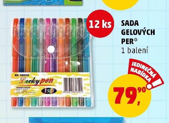 Sada gelových per