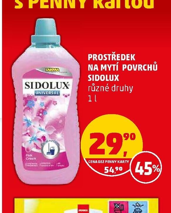 PROSTŘEDEK NA MYTÍ POVRCHŮ SIDOLUX
