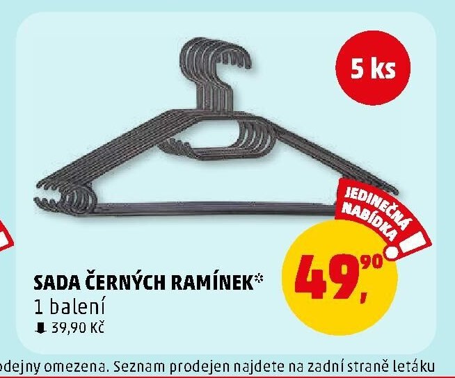 Sada černých ramínek