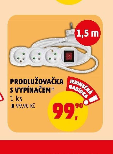 Prodlužovačka s vypínačem