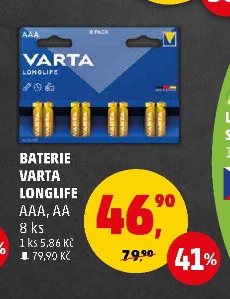 BATERIE VARTA LONGLIFE AAA, AA