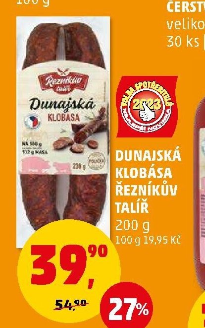 Dunajská klobása Řezníkův talíř 200 g