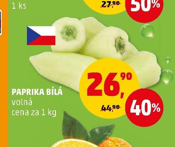 Paprika bílá volná cena za 1 kg