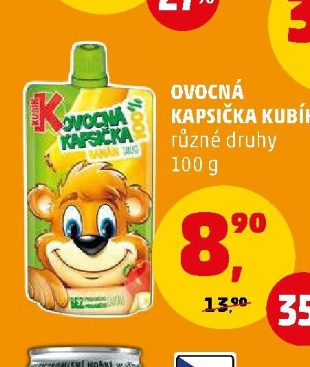 Ovocná kapsička Kubík různé druhy 100 g